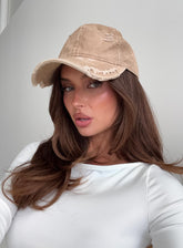 Damonica Distressed Cap Washed Mocha