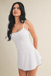 The Piper Polka Dot Lace Trim Mini Dress