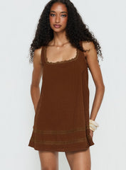 Alanah Mini Dress Dark Brown