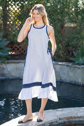 The Whitney Stripe Contrast Midi Dress