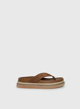 Billini Arley Faux Suede Thong Sandals Sandstone