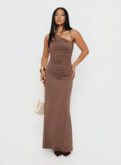 Britani One Shoulder Maxi Dress Mocha