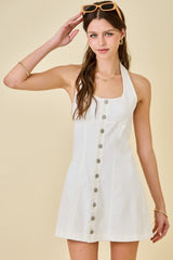 Heather Denim Halter Mini Dress
