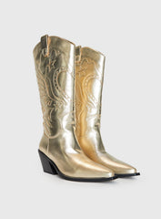 Billini Everlyn Cowboys Boots Gold Metallic