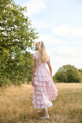 Enchanted Rose Ruffled Maxi Dress