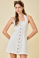 Heather Denim Halter Mini Dress