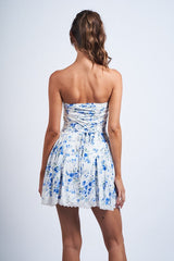 Bleu Ocean Floral Mini Dress