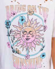 Bring On The Sunshine Cotton Distressed Tee
