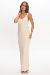 Fall Moon Cut-Out Back Maxi Dress Ivory