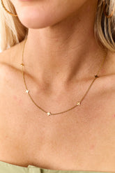 Casual Grace Mini Cross Pendant Necklace (Gold)