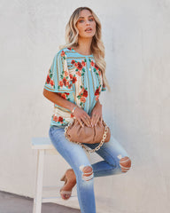 For The Girls Floral Short Sleeve Blouse
