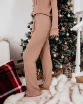 Fran Cotton Blend Ribbed Pants - Camel