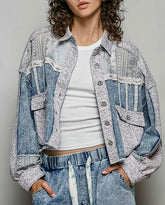 Vintage Cotton Candy & Lace Jacket (DENIM)