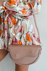 Confident Glamour Half Moon Shoulder Purse (Rose Gold)