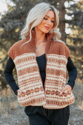Ease & Flow Sherpa Corduroy Vest (Copper Mix)