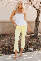 Dreamy Eyes Bubble Hem Tank Top (White)