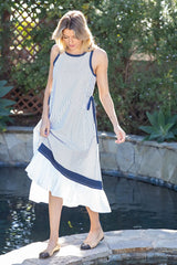 The Whitney Stripe Contrast Midi Dress