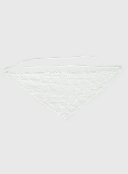 Creme Brulee Lace Hair Scarf White