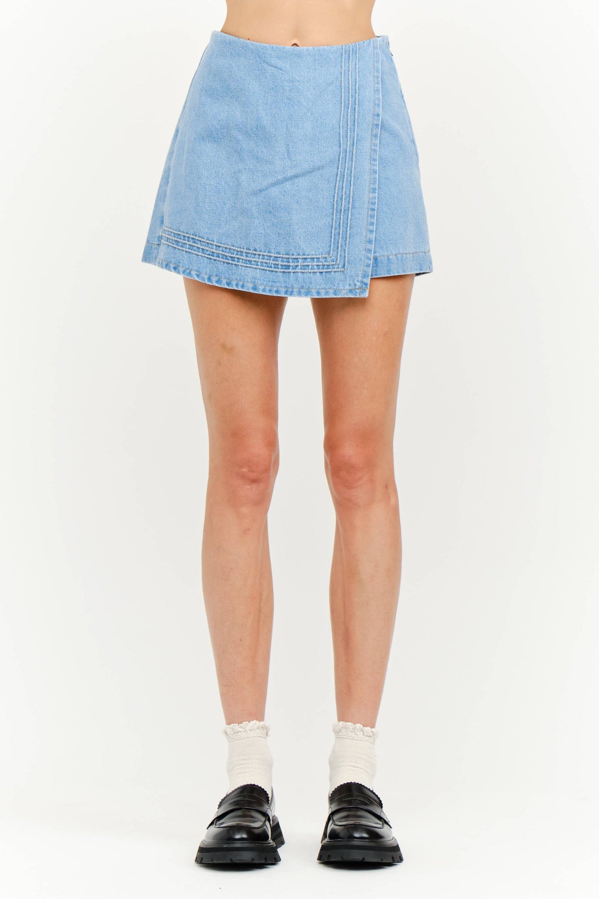 Denim Lace Skort