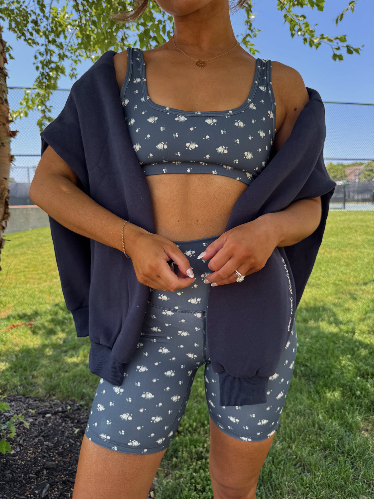 Midnight Bloom Active Biker Short