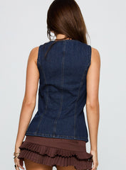 Bless Your Heart Top Blue Denim