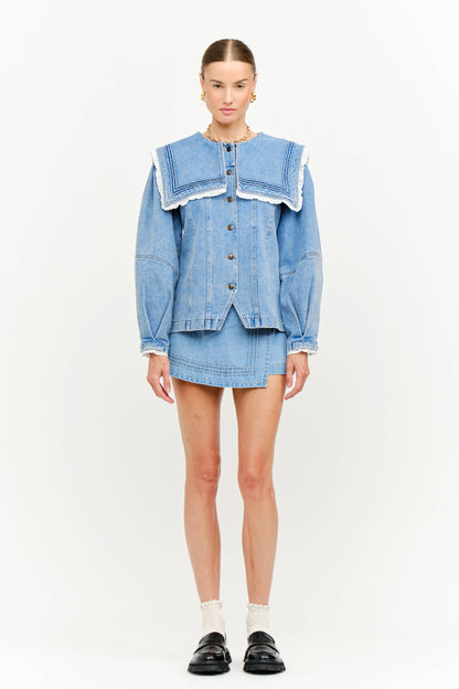 Denim Lace Skort