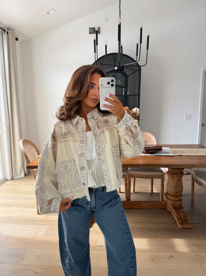 Vintage Cotton Candy & Lace Jacket (DENIM)