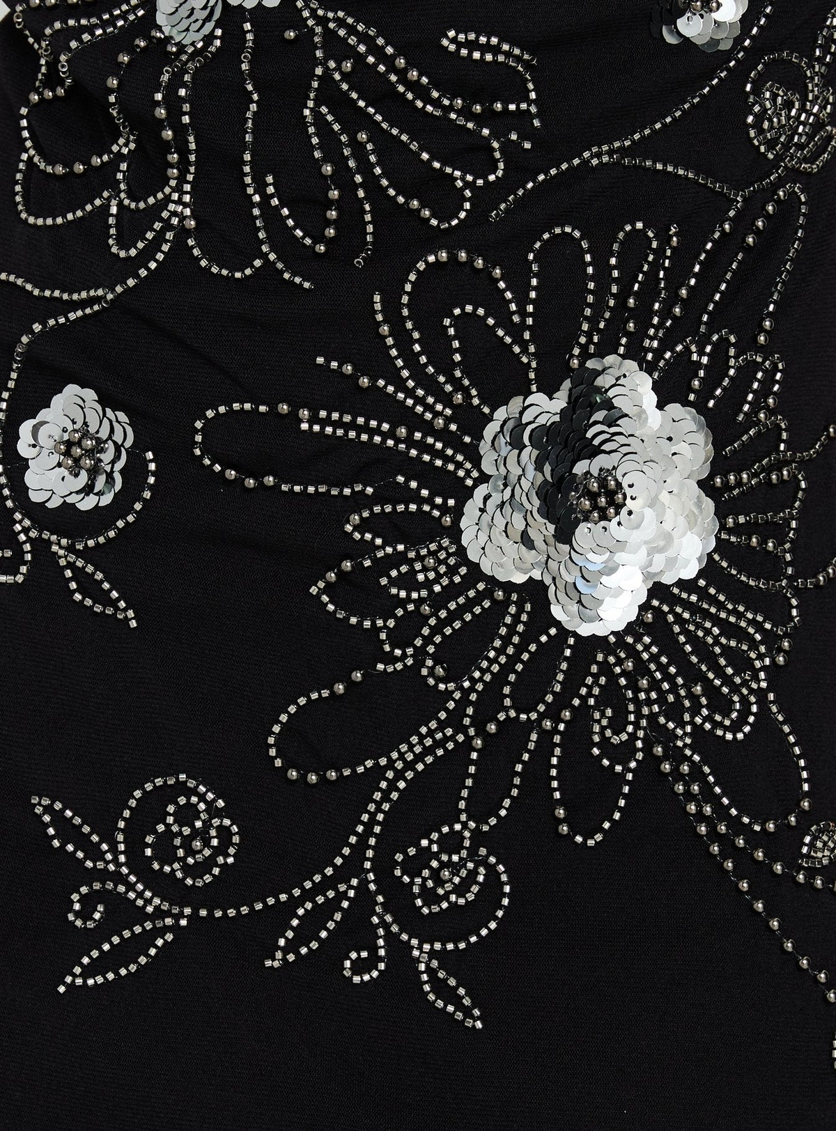 Daphie Beaded Mini Dress Black / Silver