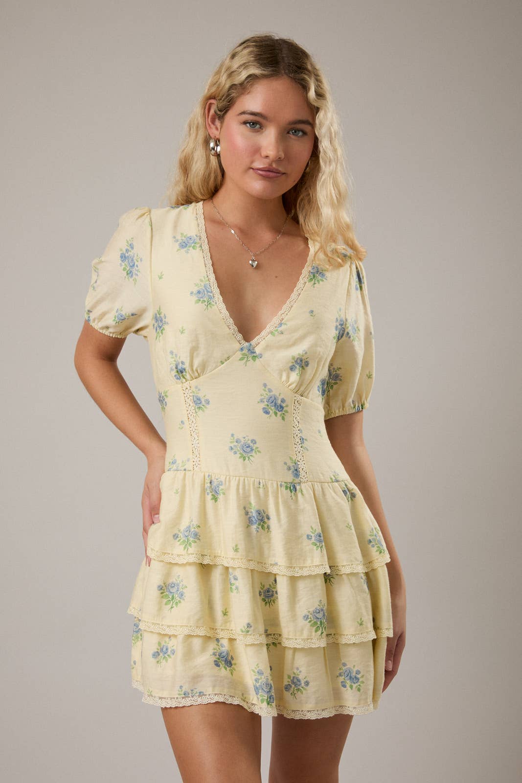 Sail Away Mini Puff Sleeve Dress