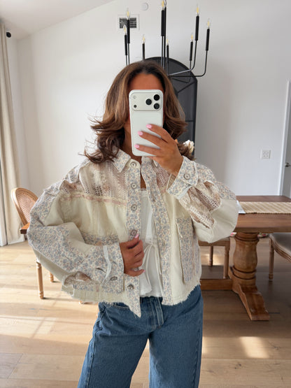 Vintage Cotton Candy & Lace Jacket (DENIM)