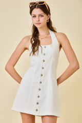 Heather Denim Halter Mini Dress