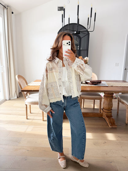Vintage Cotton Candy & Lace Jacket (DENIM)