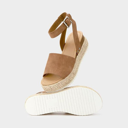 Burlap Espadrille Platform Sandals