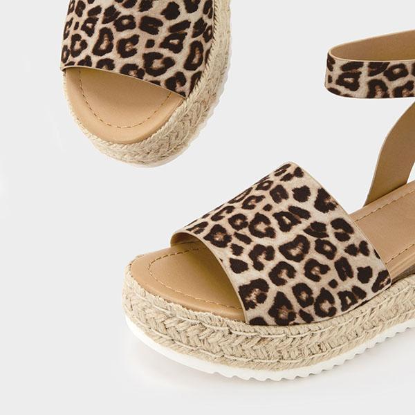 Burlap Espadrille Platform Sandals