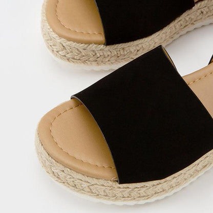 Burlap Espadrille Platform Sandals