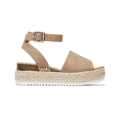 Burlap Espadrille Platform Sandals