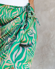 Forrest Printed Wrap Midi Skirt