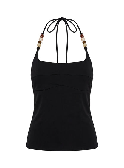 Cherise Bead Detail Top Black