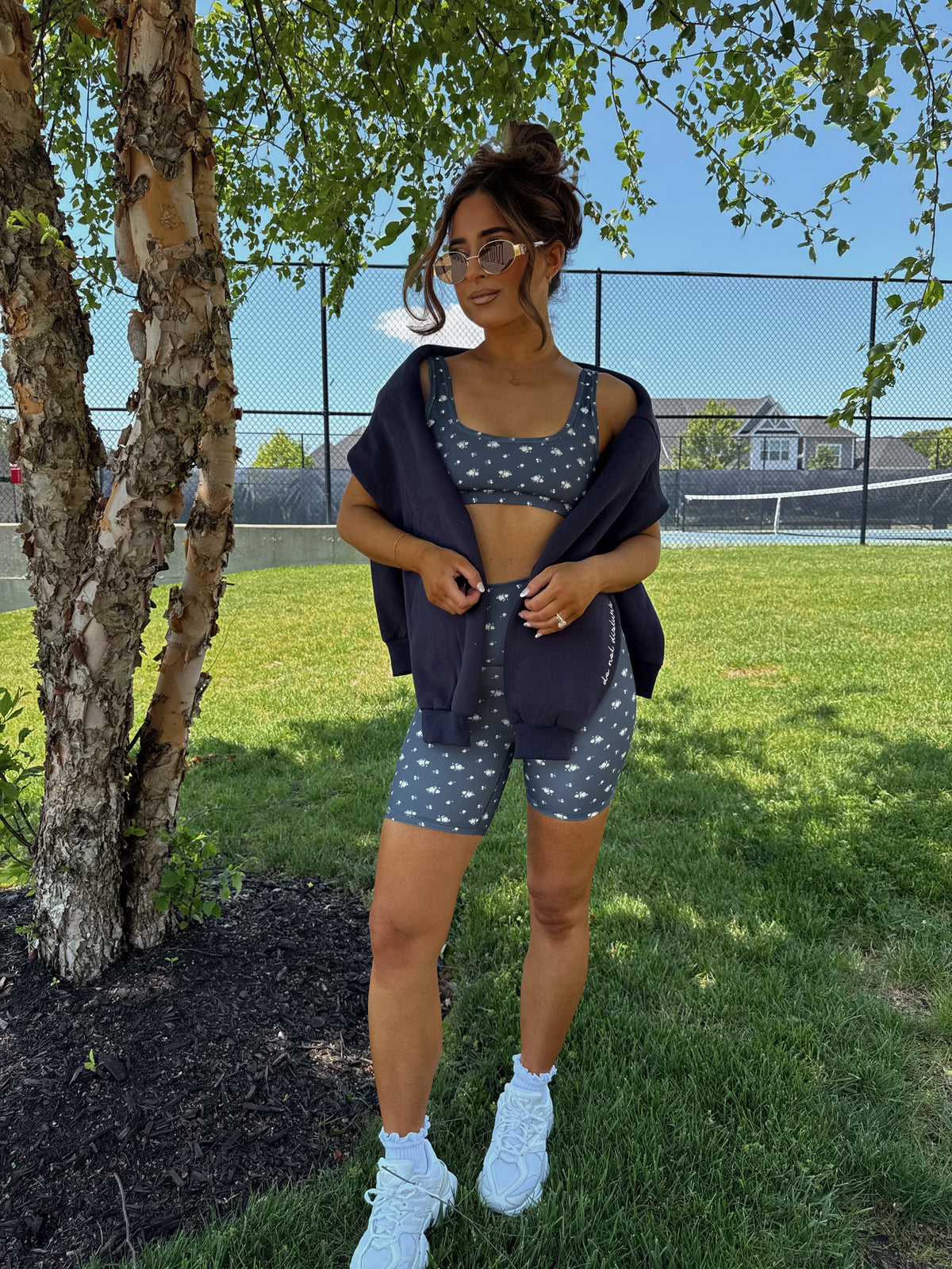 Midnight Bloom Active Biker Short
