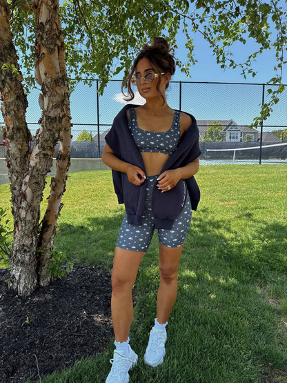 Midnight Bloom Active Biker Short