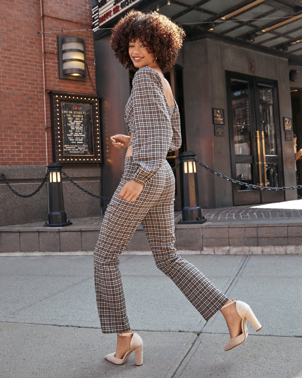 Chambers Plaid High Rise Trousers