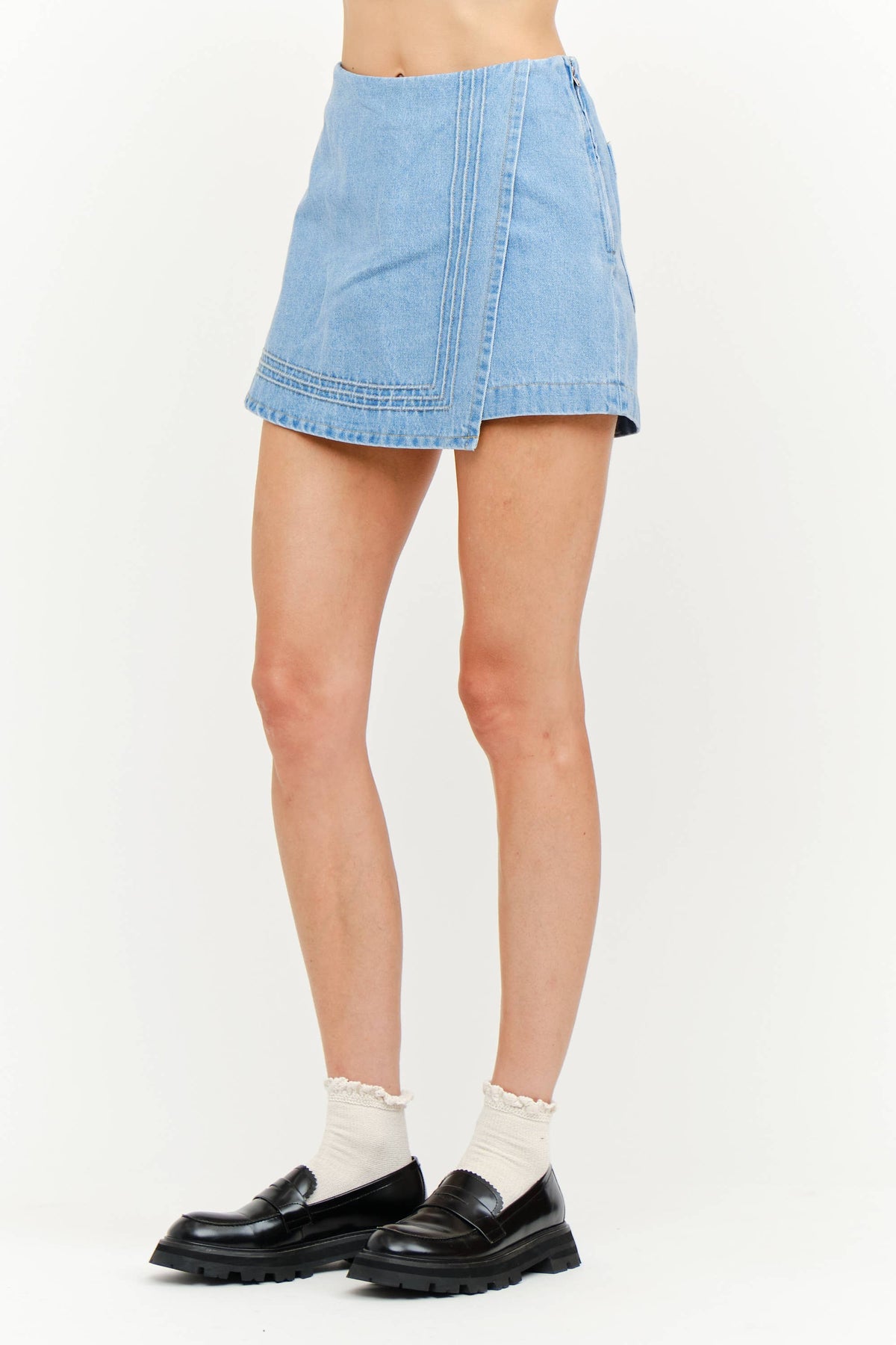 Denim Lace Skort