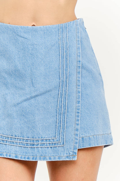 Denim Lace Skort