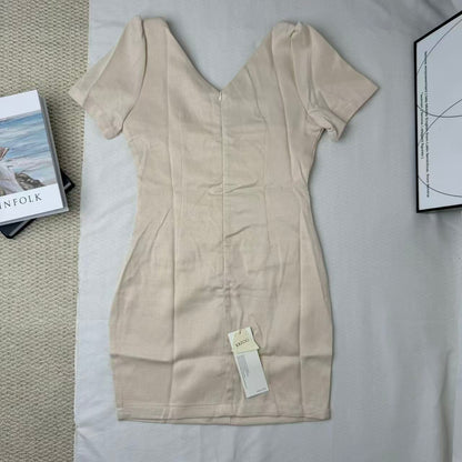 Chic Square-Neck Slim-Fit Dress For Petites