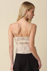 Alyssa Smocked Corset Cami Top