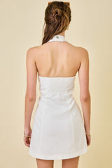 Heather Denim Halter Mini Dress