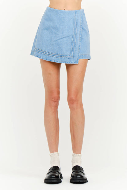Denim Lace Skort