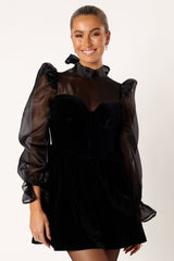 Blaire Longsleeve Mini Dress - Black